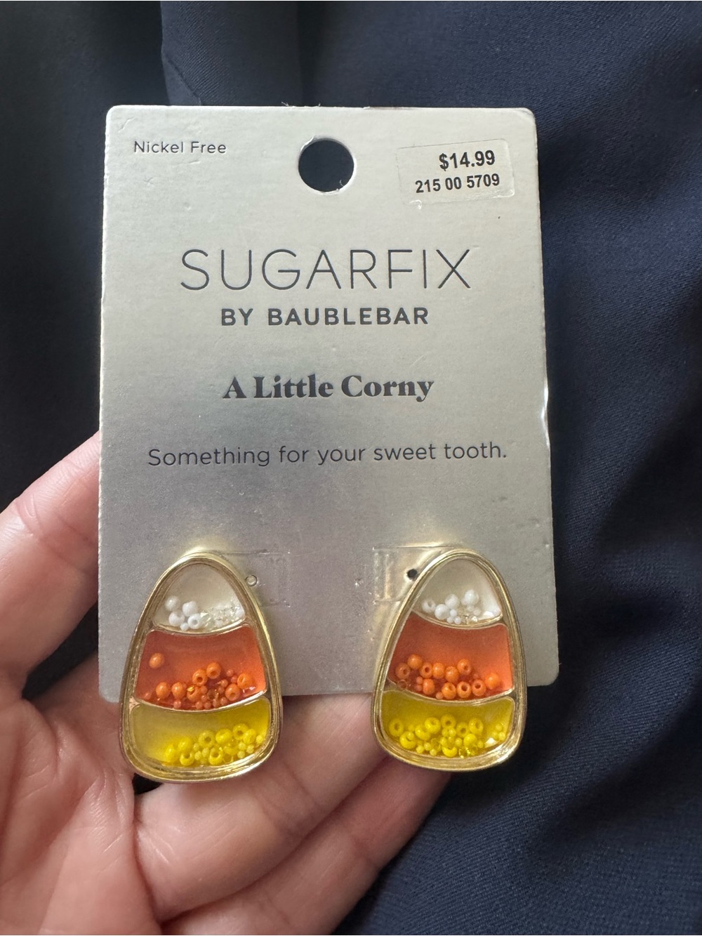 New BaubleBar SUGARFIX 'A Little Corny' Candy Corn Earrings - Yellow & Orange